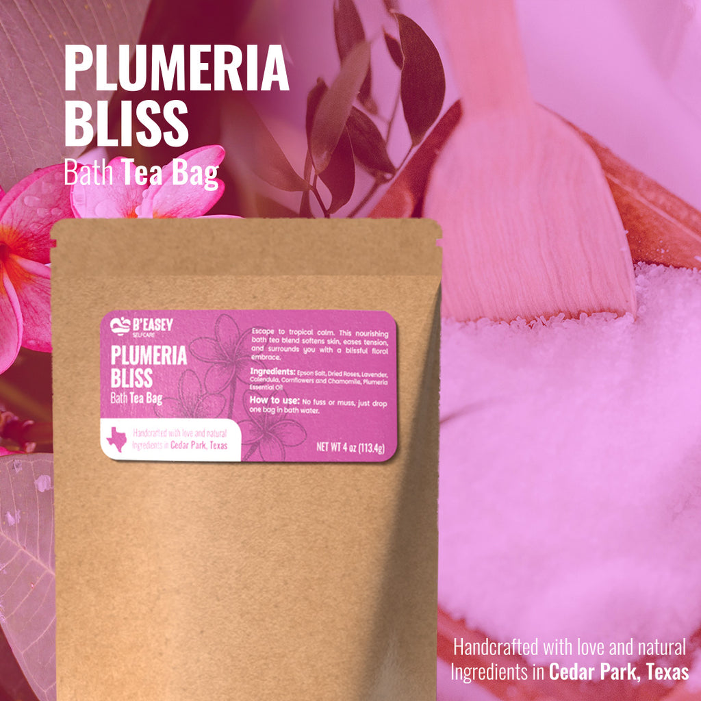 B’Easey Selfcare Plumeria Bliss Bath Tea Bags (4oz)
