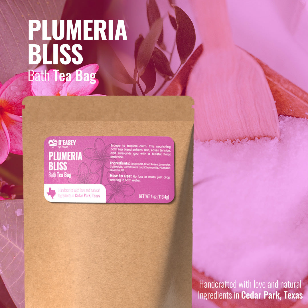 B’Easey Selfcare Plumeria Bliss Bath Tea Bags (4oz)