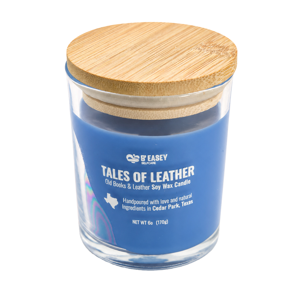 Velas de cera de soja B'Easey Selfcare - Tales of Leather  | Libros antiguos y cuero - 85 g