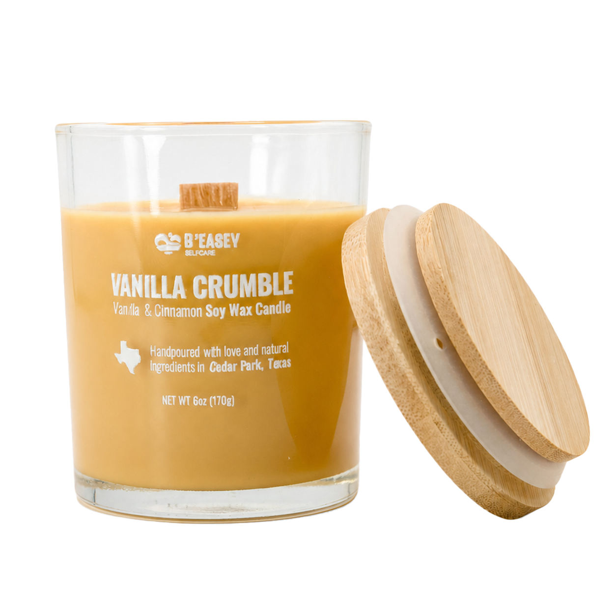Velas de cera de soja B'Easey Selfcare - Vanilla Crumble | Vainilla y canela - 85 g