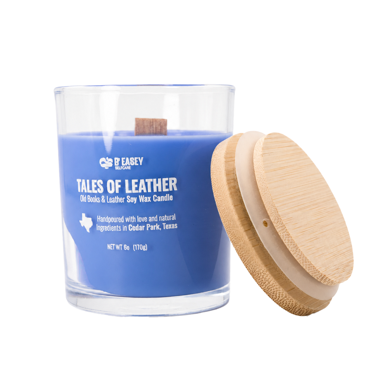 Velas de cera de soja B'Easey Selfcare - Tales of Leather  | Libros antiguos y cuero - 85 g