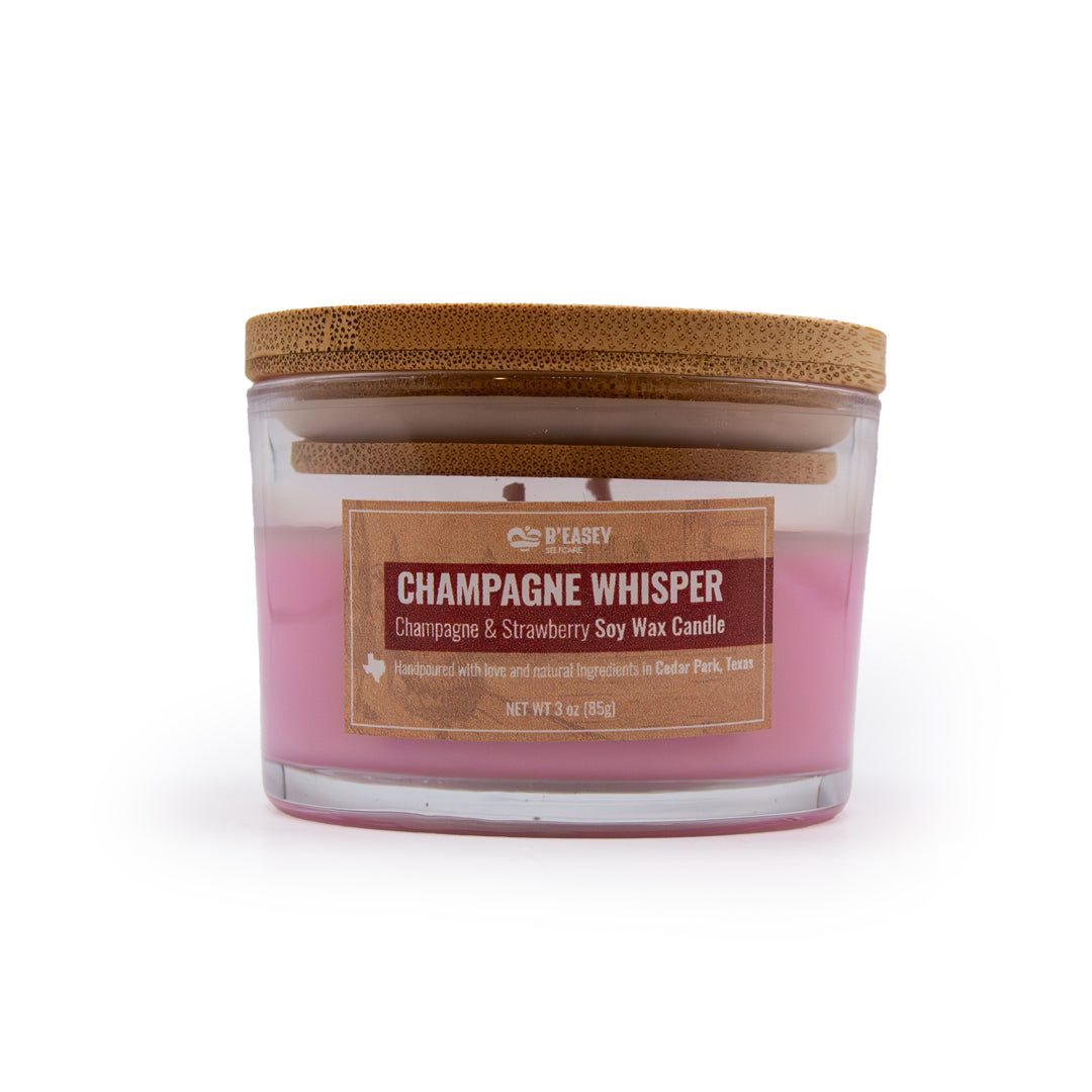 B’Easey Selfcare Soy Wax Candles- Champagne Whisper | Champagne & Strawberry - 3oz