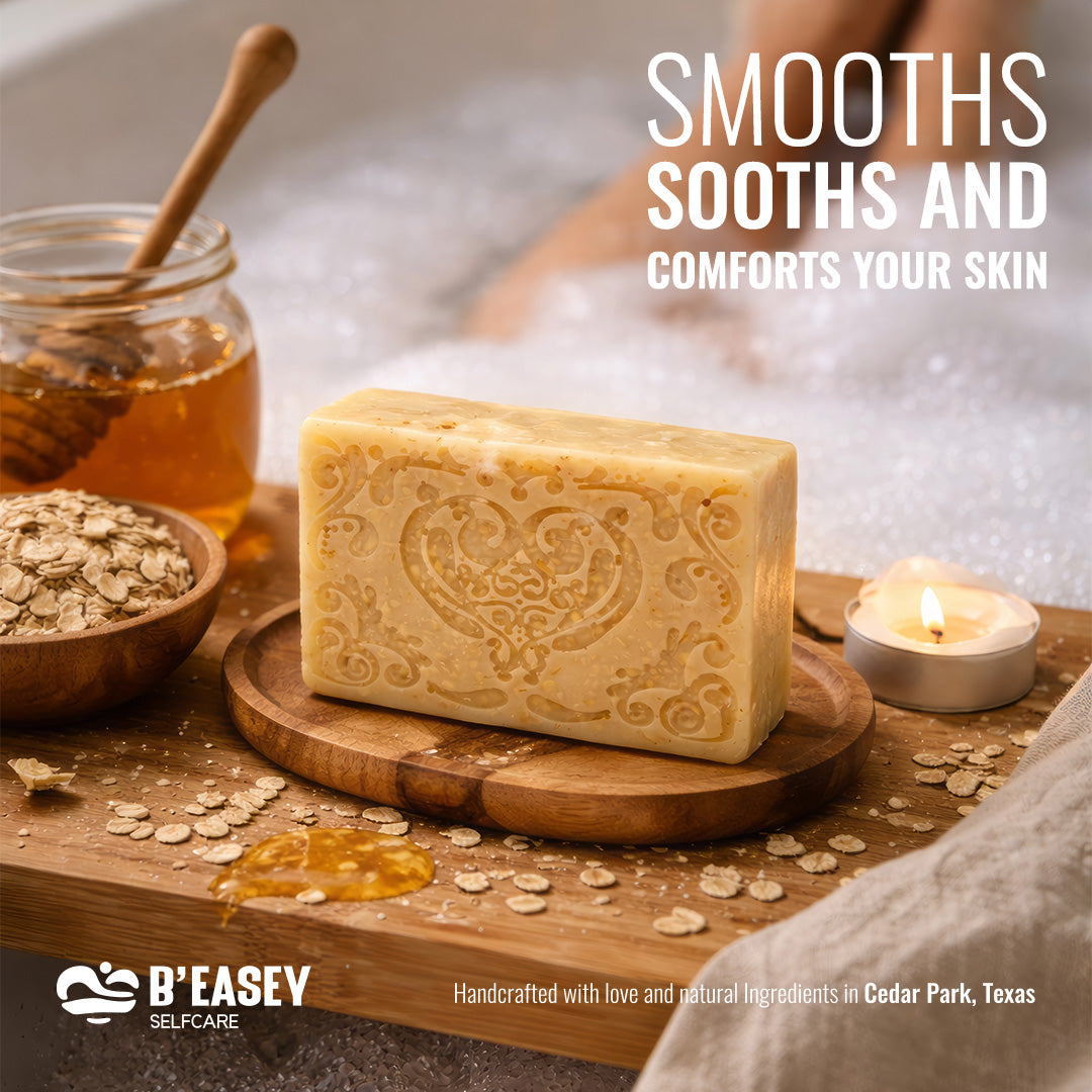 B’Easey Selfcare Honey Grove |  Goat's Milk, Oatmilk & Honey Handmade Bar Soap 4oz
