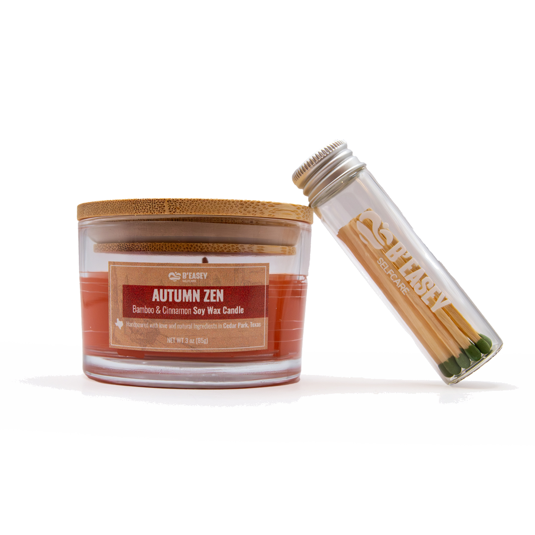 B’Easey Selfcare Soy Wax Candles  - Autumn Zen | Bamboo & Cinnamon - 3oz