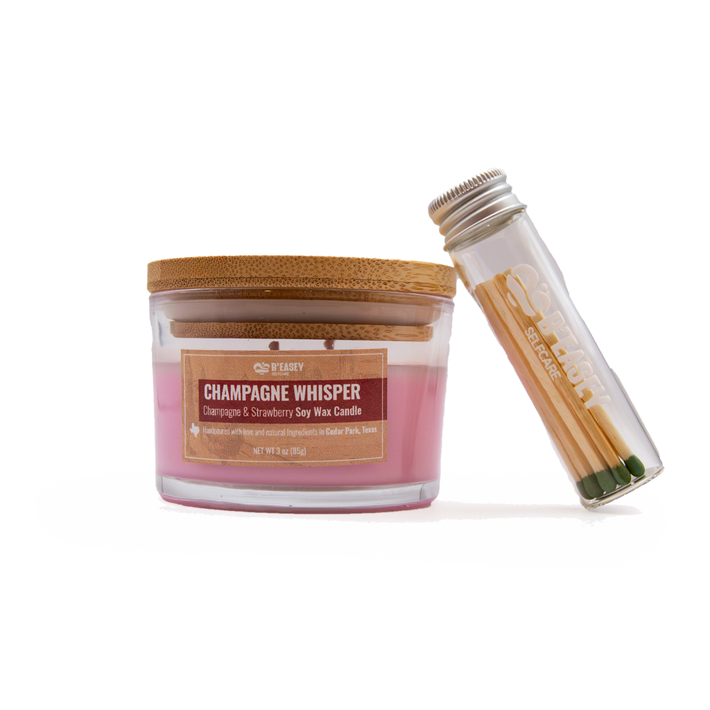 Velas de cera de soja B'Easey Selfcare -  Champagne Whisper | Champán y fresa - 85 g