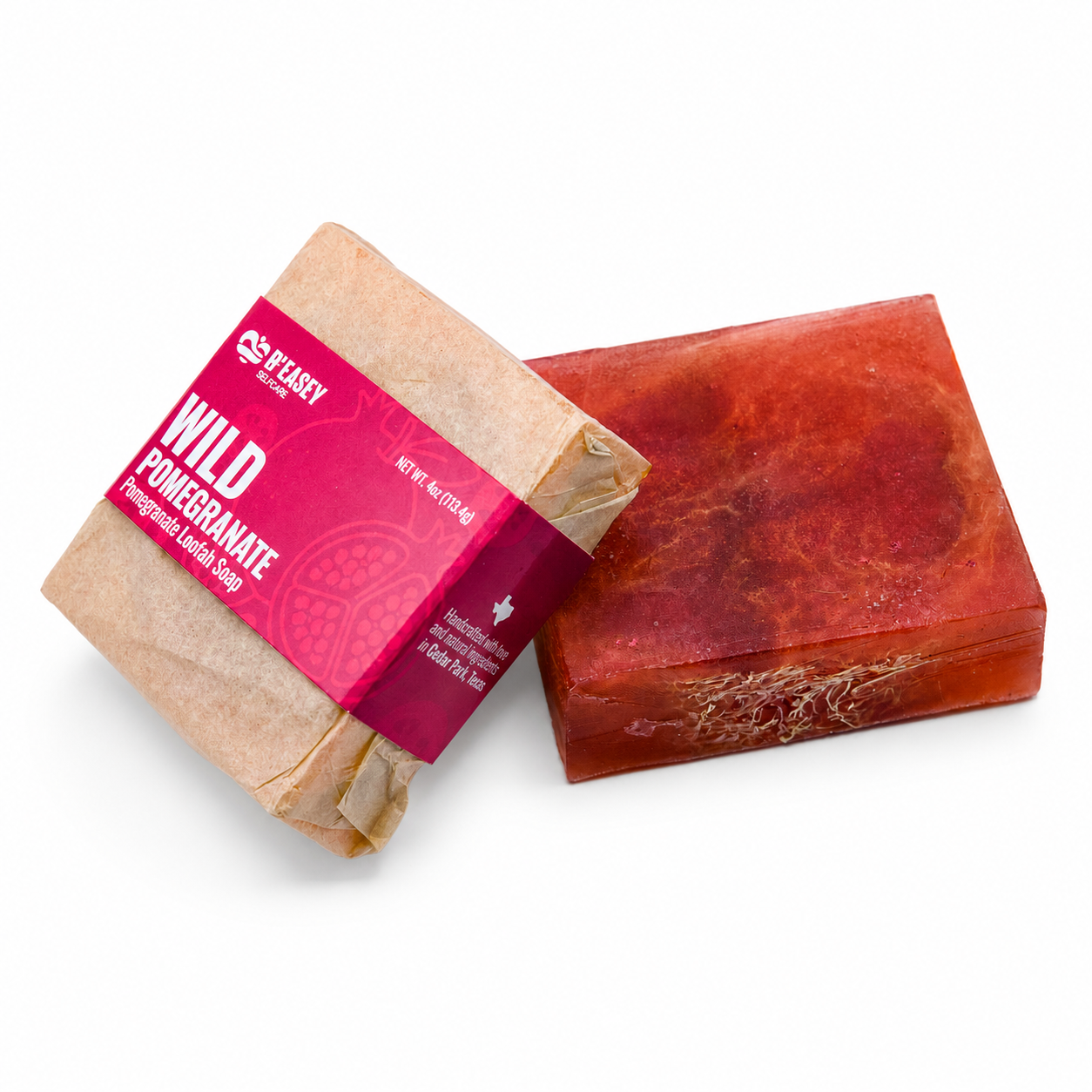 Wild Pomegranate Handmade Loofah Soap Bar