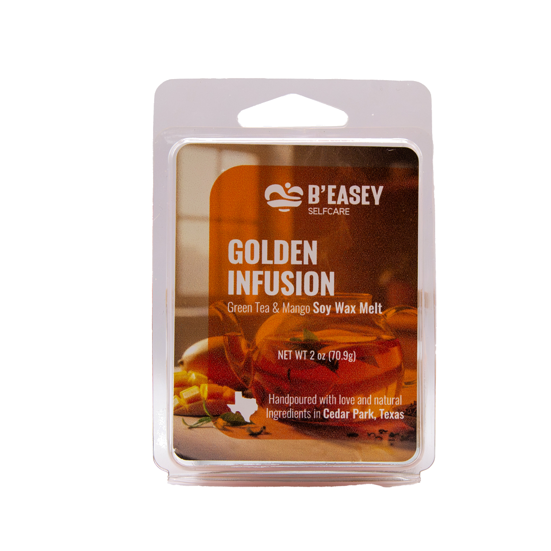 B’Easey Selfcare Soy Wax Melts (2oz) - Golden Infusion | Green Tea & Mango