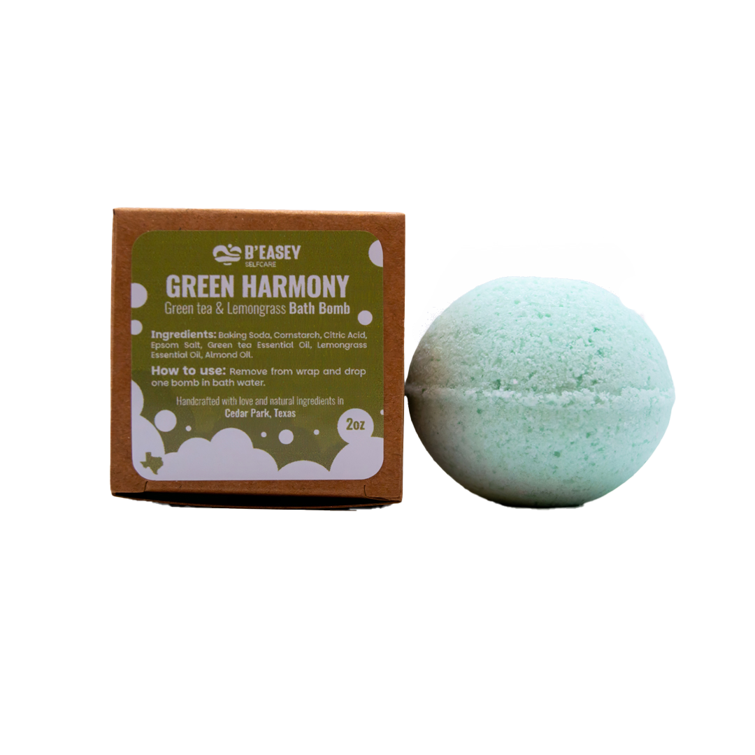 B’ Easey Selfcare Bath Bombs (2oz) - Green Harmony Green Tea & Lemongrass
