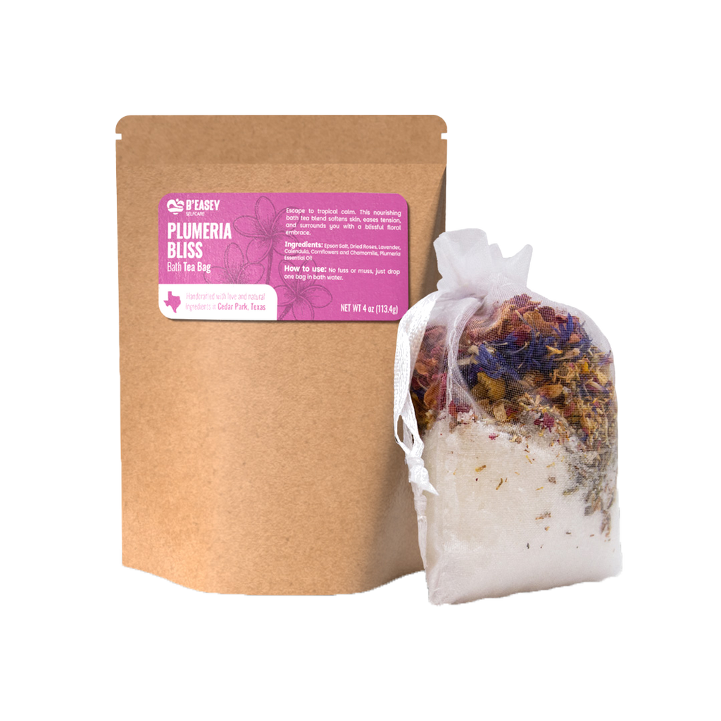 B’Easey Selfcare Plumeria Bliss Bath Tea Bags (4oz)