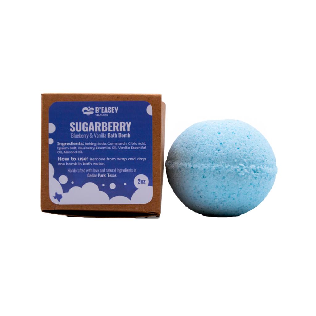 B’ Easey Selfcare Bath Bombs (2oz) - SugarBerry Blueberry & Vanilla