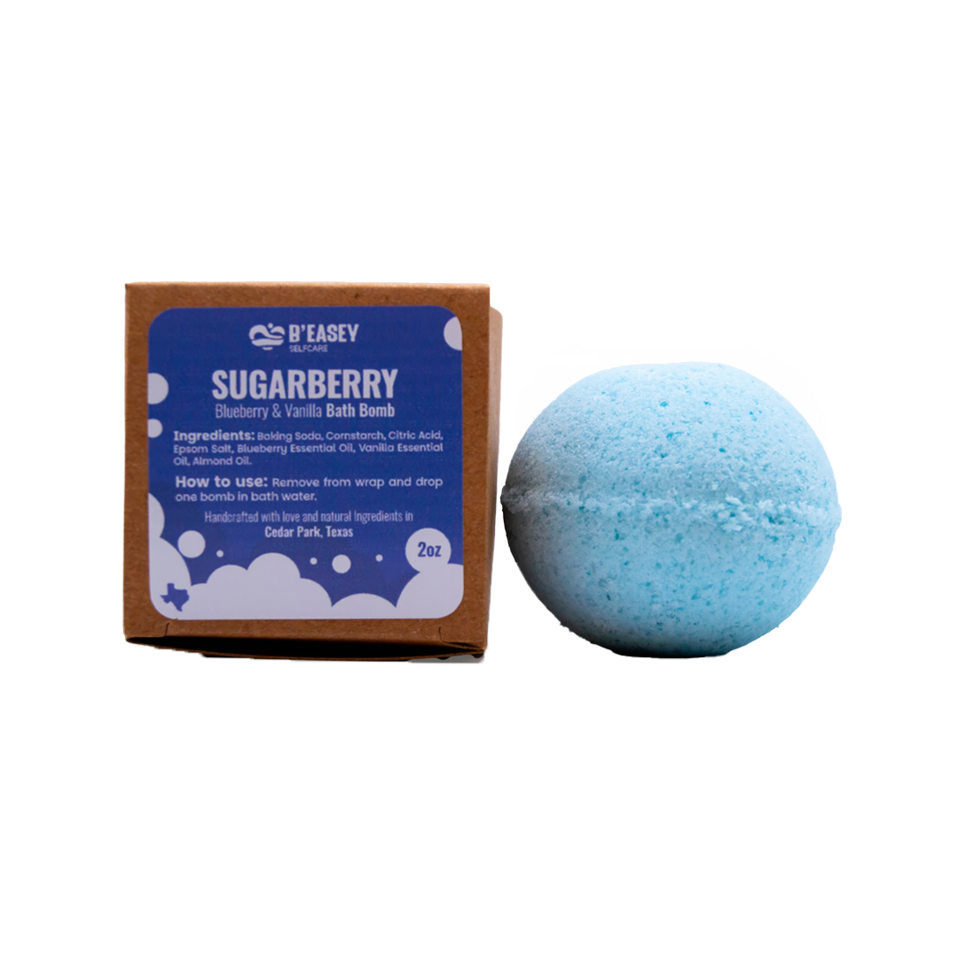 B’ Easey Selfcare Bath Bombs (2oz) - SugarBerry Blueberry & Vanilla