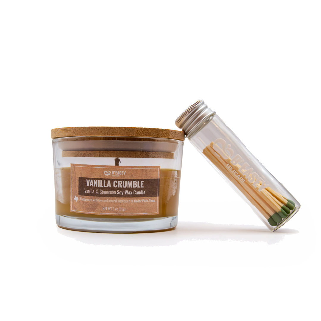 B’Easey Selfcare Soy Wax Candles - Vanilla Crumble | Vanilla & CInnamon - 3oz